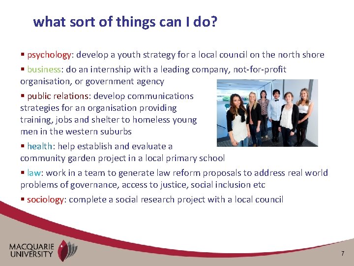 what sort of things can I do? § psychology: develop a youth strategy for