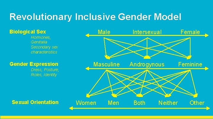 Revolutionary Inclusive Gender Model Biological Sex Male Hormones, Genitalia Secondary sex characteristics Gender Expression