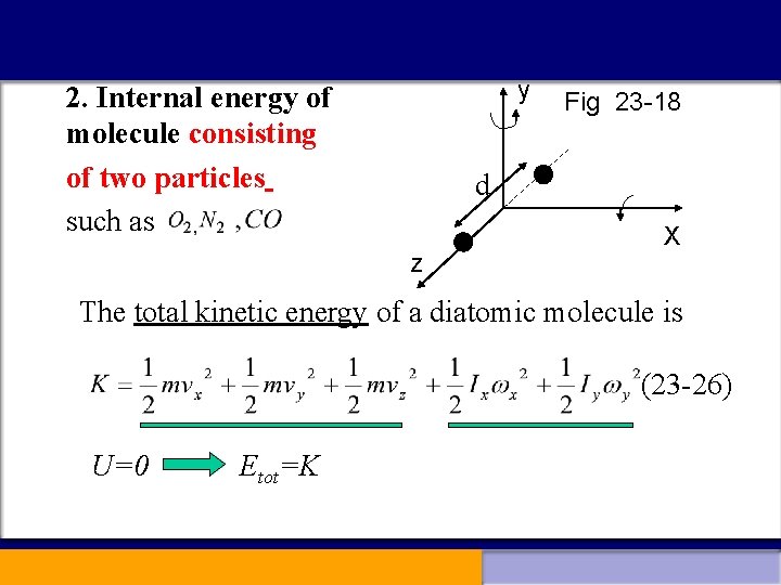 y 2. Internal energy of molecule consisting of two particles such as Fig 23