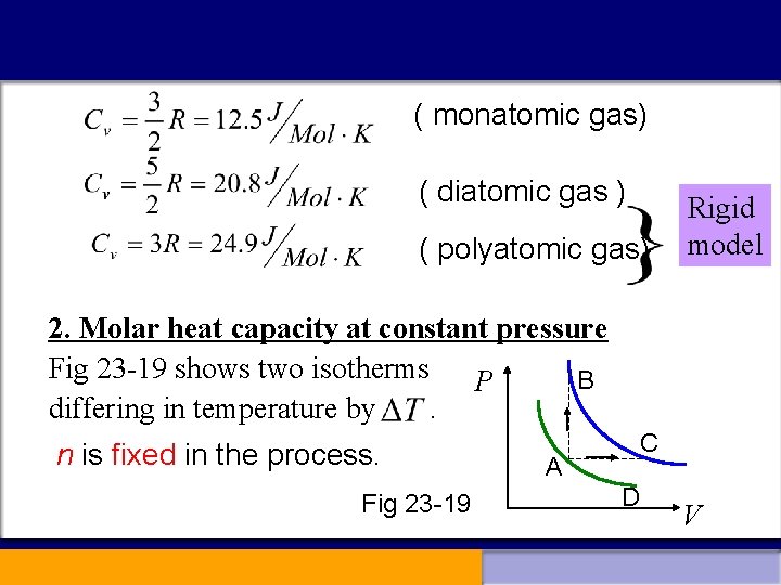 ( monatomic gas) ( diatomic gas ) ( polyatomic gas) Rigid model 2. Molar