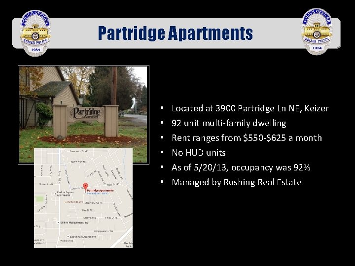 Partridge Apartments • • • Located at 3900 Partridge Ln NE, Keizer 92 unit