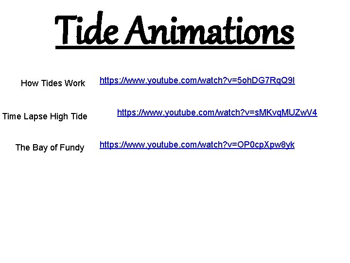 Tide Animations How Tides Work Time Lapse High Tide The Bay of Fundy https: