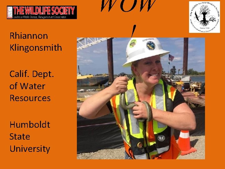Rhiannon Klingonsmith Calif. Dept. of Water Resources Humboldt State University WOW ! 