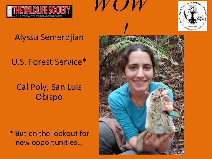 Alyssa Semerdjian U. S. Forest Service* Cal Poly, San Luis Obispo * But on