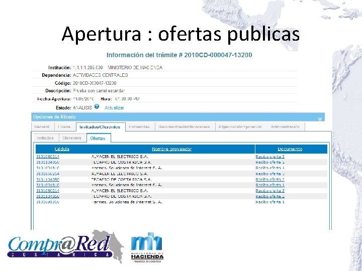 Apertura : ofertas publicas 