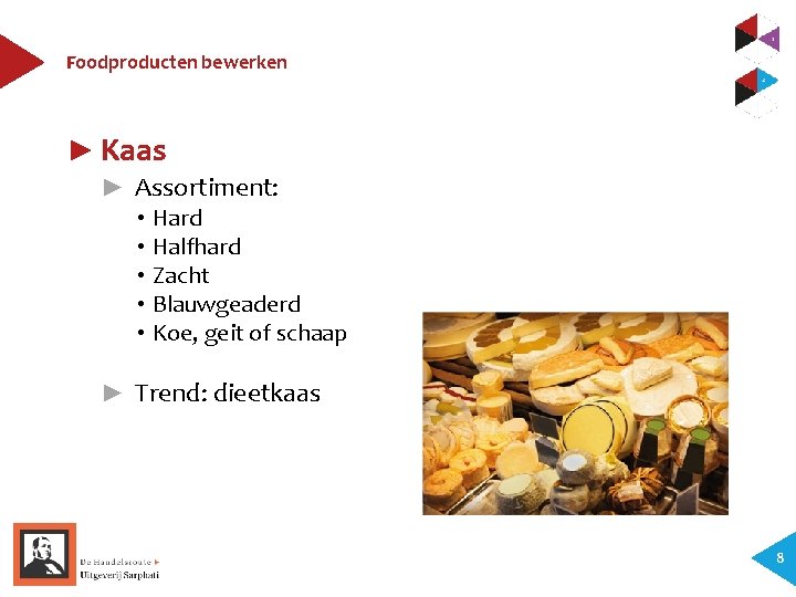 Foodproducten bewerken ► Kaas ► Assortiment: • Hard • Halfhard • Zacht • Blauwgeaderd