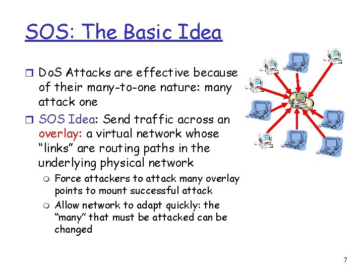 SOS: The Basic Idea r Do. S Attacks are effective because of their many-to-one