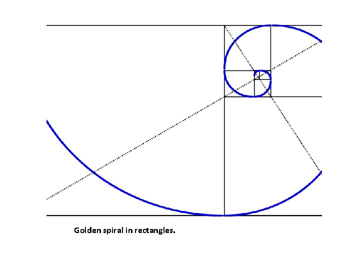 Golden spiral in rectangles. 