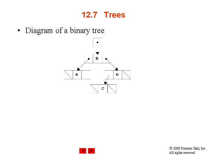 12. 7 Trees • Diagram of a binary tree 2000 Prentice Hall, Inc. All