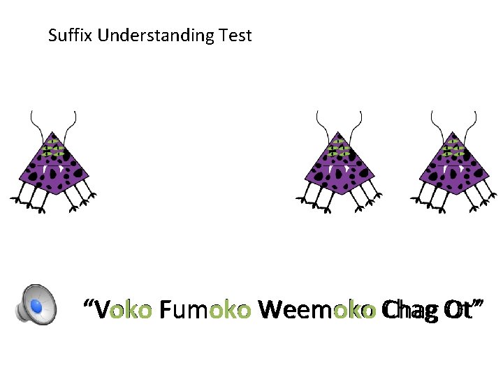 Suffix Understanding Test “Voko Fumoko Weemoko Chag Ot” Suffix Understanding Test “Voko Fumoko Weemoko Chag Ot”