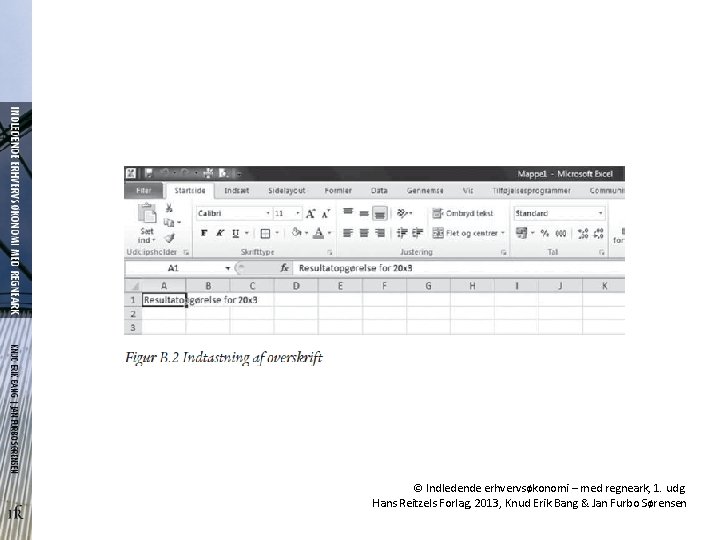 © Indledende erhvervsøkonomi – med regneark, 1. udg. Hans Reitzels Forlag, 2013, Knud Erik