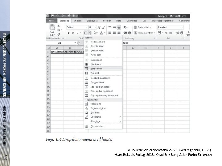© Indledende erhvervsøkonomi – med regneark, 1. udg. Hans Reitzels Forlag, 2013, Knud Erik