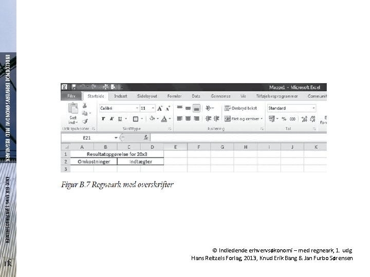 © Indledende erhvervsøkonomi – med regneark, 1. udg. Hans Reitzels Forlag, 2013, Knud Erik