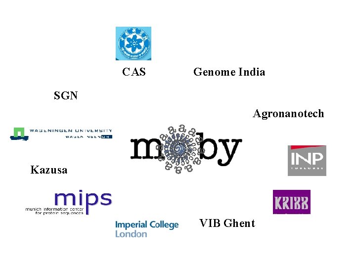 CAS Genome India SGN Agronanotech Kazusa VIB Ghent 