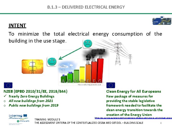 B. 1. 3 – DELIVERED ELECTRICAL ENERGY INTENT To minimize the total electrical energy B. 1. 3 – DELIVERED ELECTRICAL ENERGY INTENT To minimize the total electrical energy