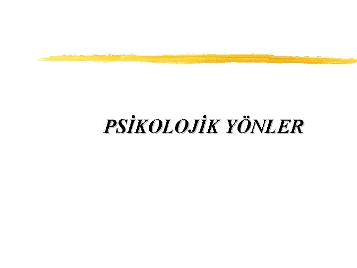 PSİKOLOJİK YÖNLER 