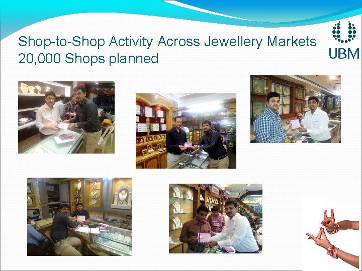 Shop-to-Shop Activity Across Jewellery Markets 20, 000 Shops planned 