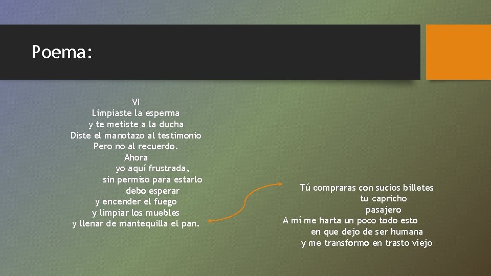 Poema: VI Limpiaste la esperma y te metiste a la ducha Diste el manotazo