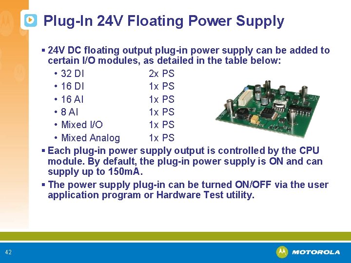 Plug-In 24 V Floating Power Supply § 24 V DC floating output plug-in power