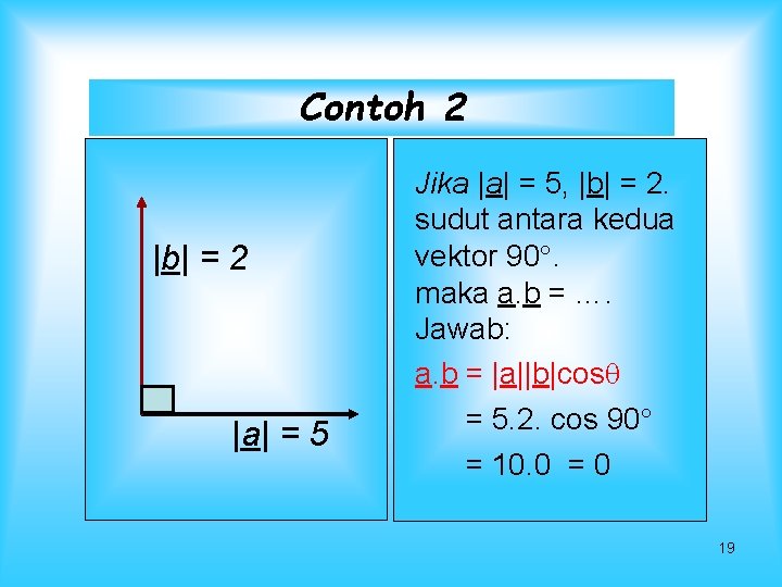 Contoh 2 |b| = 2 |a| = 5 Jika |a| = 5, |b| =