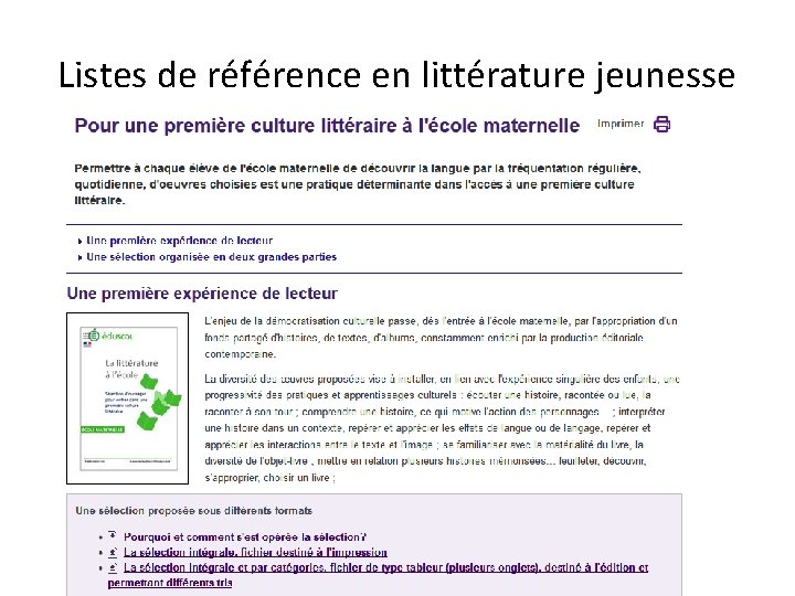 Listes de référence en littérature jeunesse 