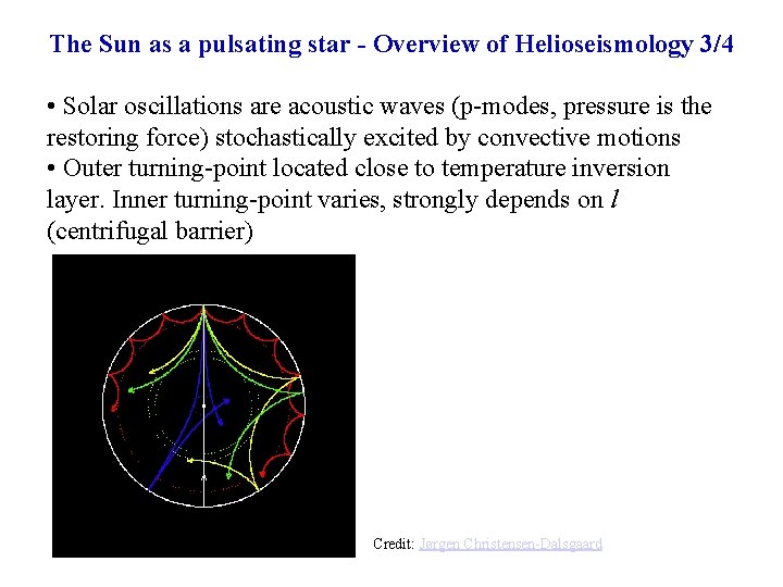The Sun as a pulsating star - Overview of Helioseismology 3/4 • Solar oscillations