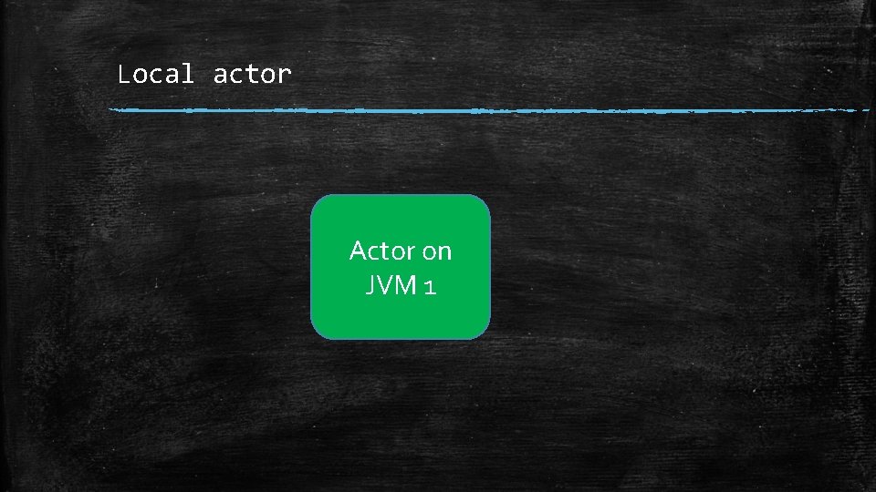 Local actor Actor on JVM 1 