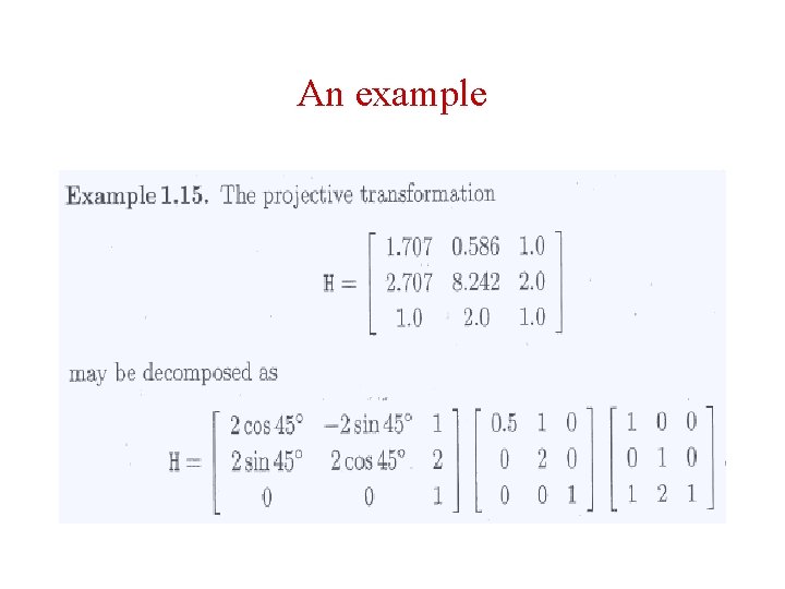 An example An example