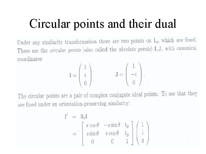 Circular points and their dual Circular points and their dual