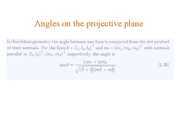 Angles on the projective plane Angles on the projective plane
