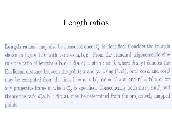 Length ratios Length ratios