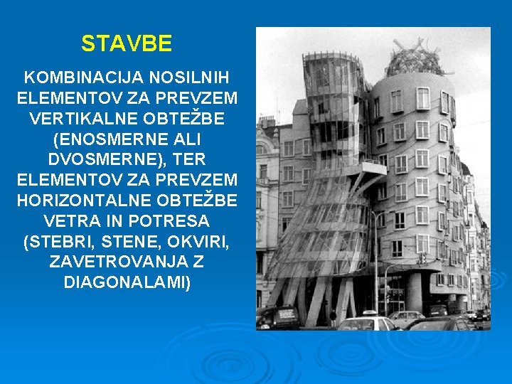 STAVBE KOMBINACIJA NOSILNIH ELEMENTOV ZA PREVZEM VERTIKALNE OBTEŽBE (ENOSMERNE ALI DVOSMERNE), TER ELEMENTOV ZA STAVBE KOMBINACIJA NOSILNIH ELEMENTOV ZA PREVZEM VERTIKALNE OBTEŽBE (ENOSMERNE ALI DVOSMERNE), TER ELEMENTOV ZA