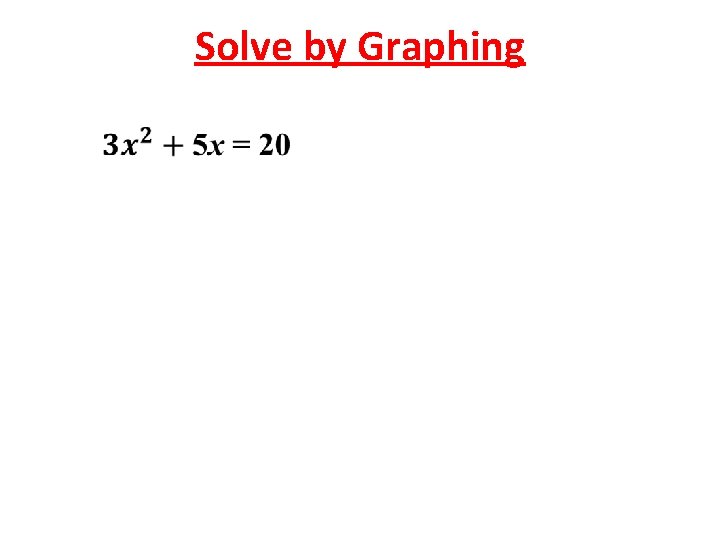 Solve by Graphing 