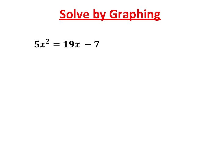 Solve by Graphing 