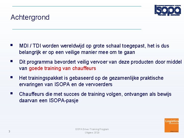 Achtergrond MDI / TDI worden wereldwijd op grote schaal toegepast, het is dus belangrijk