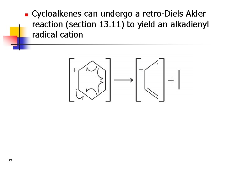 n 19 Cycloalkenes can undergo a retro-Diels Alder reaction (section 13. 11) to yield