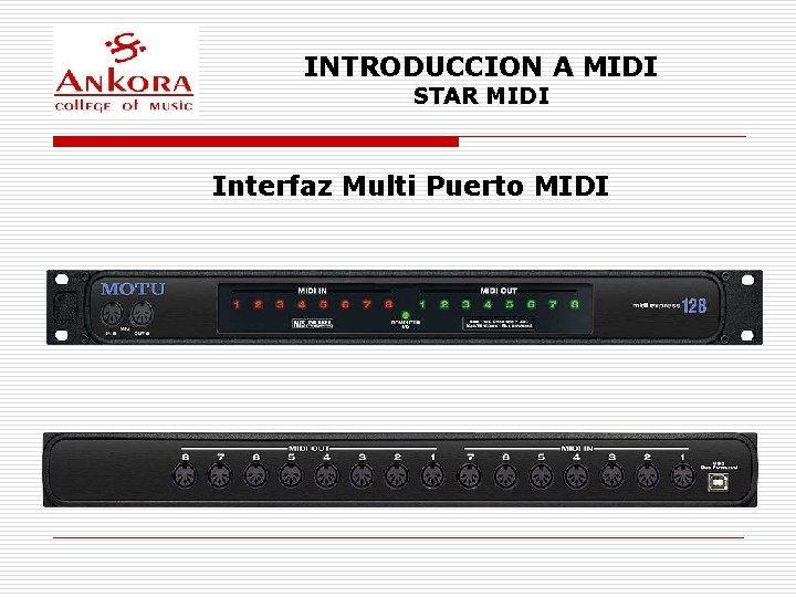 INTRODUCCION A MIDI STAR MIDI Interfaz Multi Puerto MIDI 