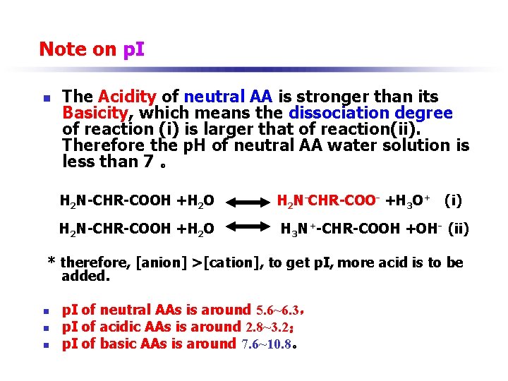 Note on p. I n The Acidity of neutral AA is stronger than its