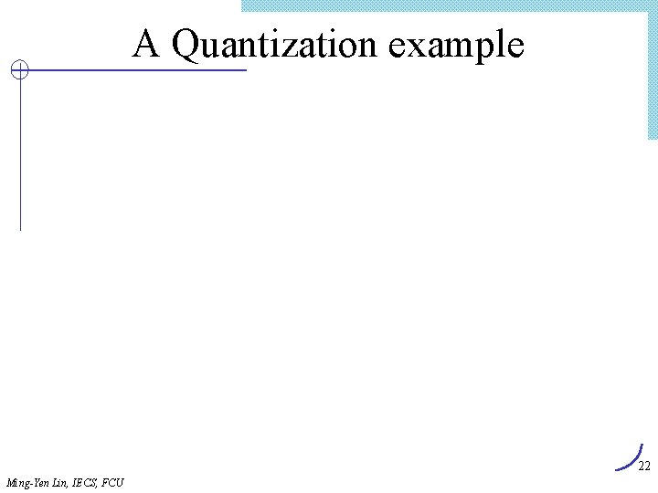 A Quantization example 22 Ming-Yen Lin, IECS, FCU 