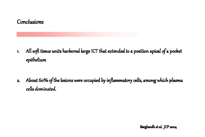 Conclusions 1. All soft tissue units harbored large ICT that extended to a position Conclusions 1. All soft tissue units harbored large ICT that extended to a position
