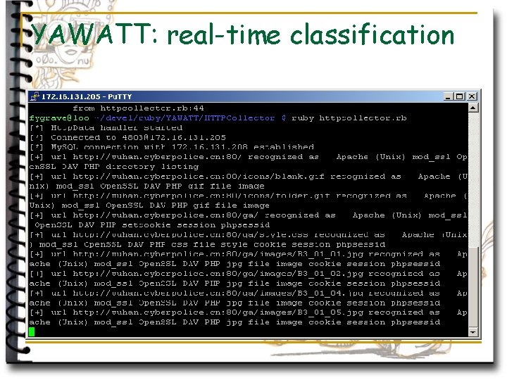 YAWATT: real-time classification 