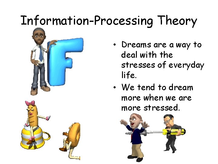 Information-Processing Theory • Dreams are a way to deal with the stresses of everyday Information-Processing Theory • Dreams are a way to deal with the stresses of everyday