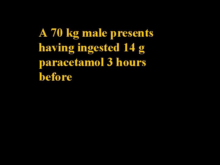 A 70 kg male presents having ingested 14 g paracetamol 3 hours before 