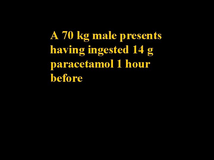 A 70 kg male presents having ingested 14 g paracetamol 1 hour before 