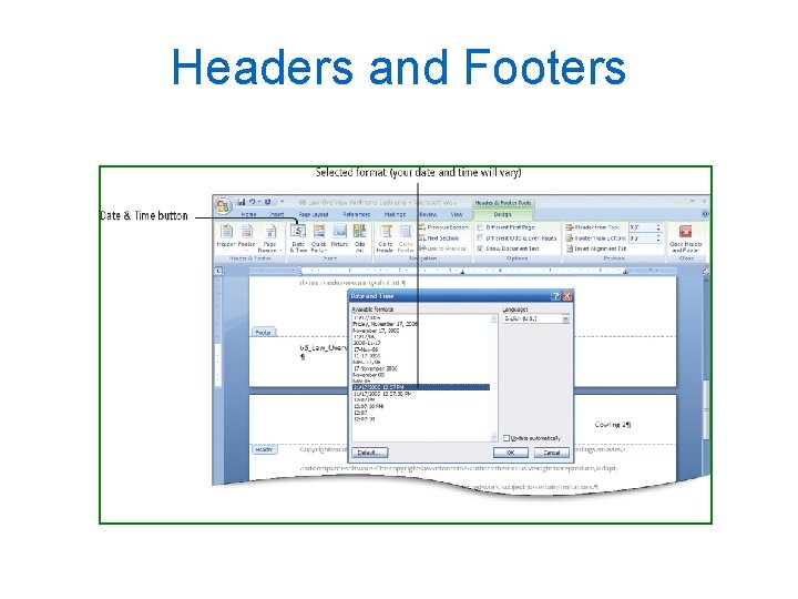 Headers and Footers 