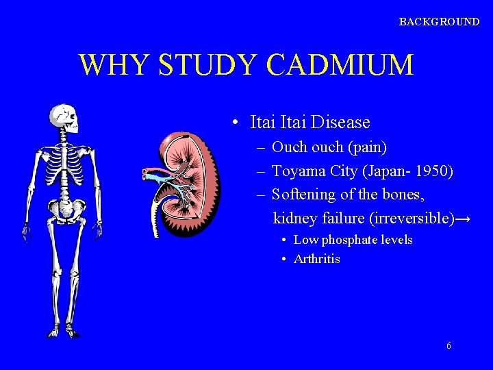 BACKGROUND WHY STUDY CADMIUM • Itai Disease – Ouch ouch (pain) – Toyama City