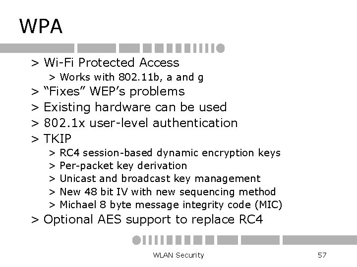 WPA > Wi-Fi Protected Access > Works with 802. 11 b, a and g