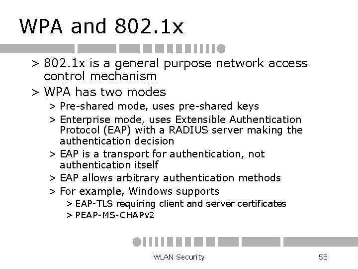 WPA and 802. 1 x > 802. 1 x is a general purpose network