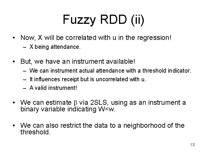 Fuzzy Rdd Regression Discontinuity Design Weeks 9 10 Stock Watson