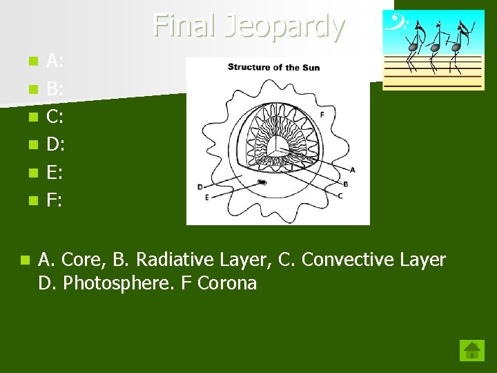 Final Jeopardy n n n n A: B: C: D: E: F: A. Core,